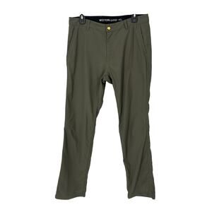 Western rise pants men’s size 32x31 green/gray straight fit chino casual